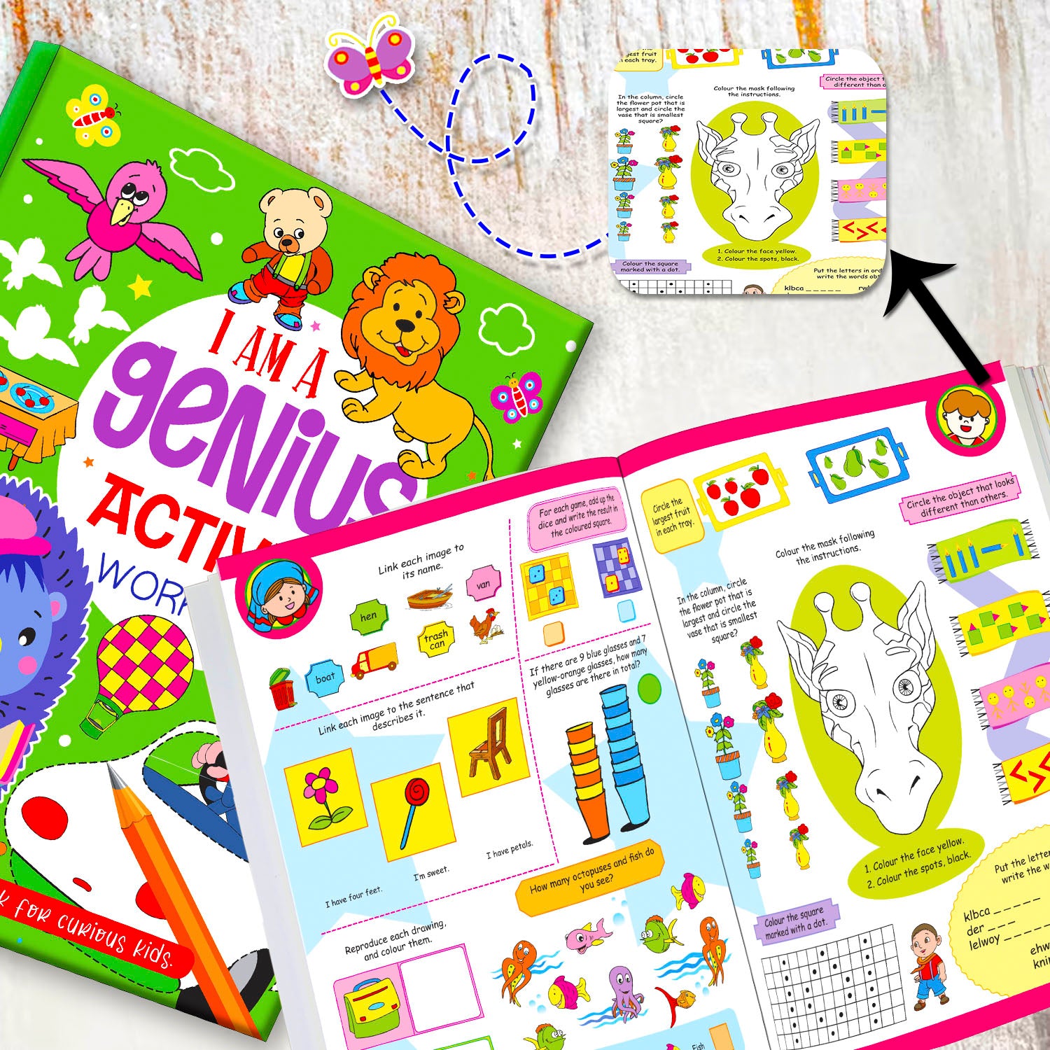 I Am a Genius Activity Workbook Book 2 - Inside pages with activities spread