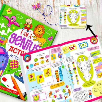 I Am a Genius Activity Workbook Book 2 - Inside pages with activities spread
