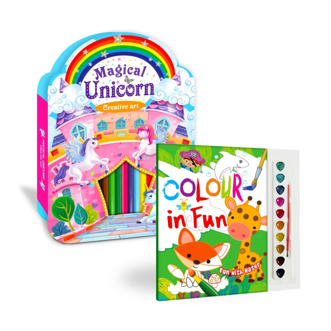 Colouring & Unicorn Creative Art – 2-Book Combo