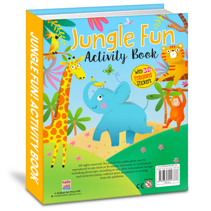 Jungle Fun Activity Book | Sticker Activity Book for Kids | Creative Jungle-Themed Learning & Play Book