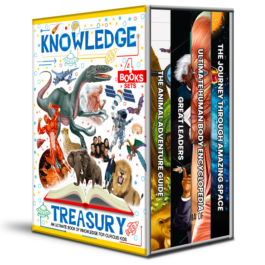 Knowledge 4 Books Set | Illustrated Encyclopedia Collection for Kids | Educational Hardcover Book Set