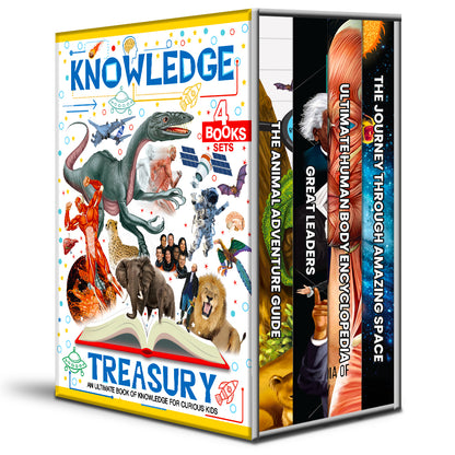 Knowledge 4 Books Set | Illustrated Encyclopedia Collection for Kids | Educational Hardcover Book Set