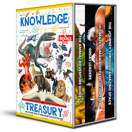 Knowledge 4 Books Set | Illustrated Encyclopedia Collection for Kids | Educational Hardcover Book Set