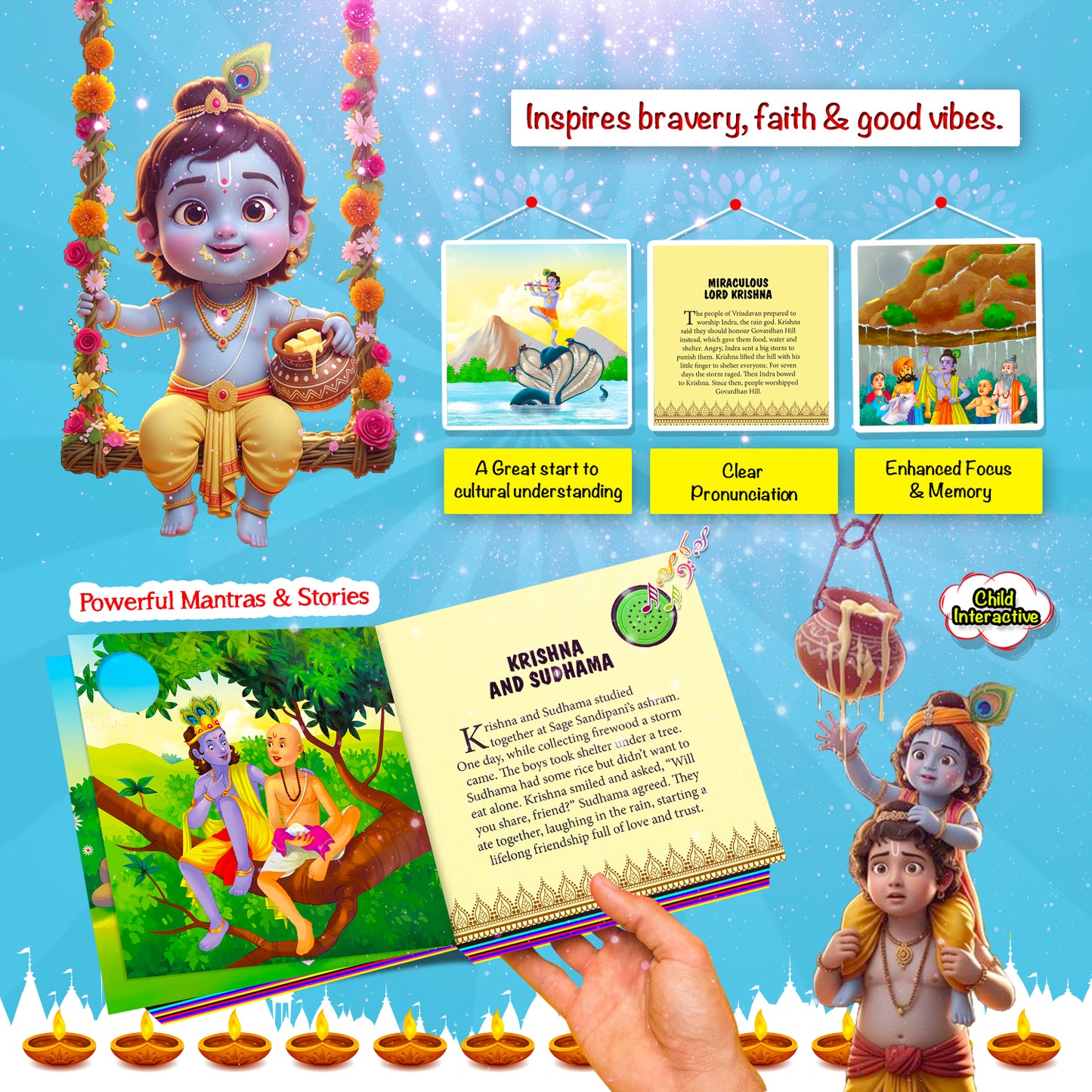 Krishna Sound Book | Mythology Mantra & Story Sound Book for Kids