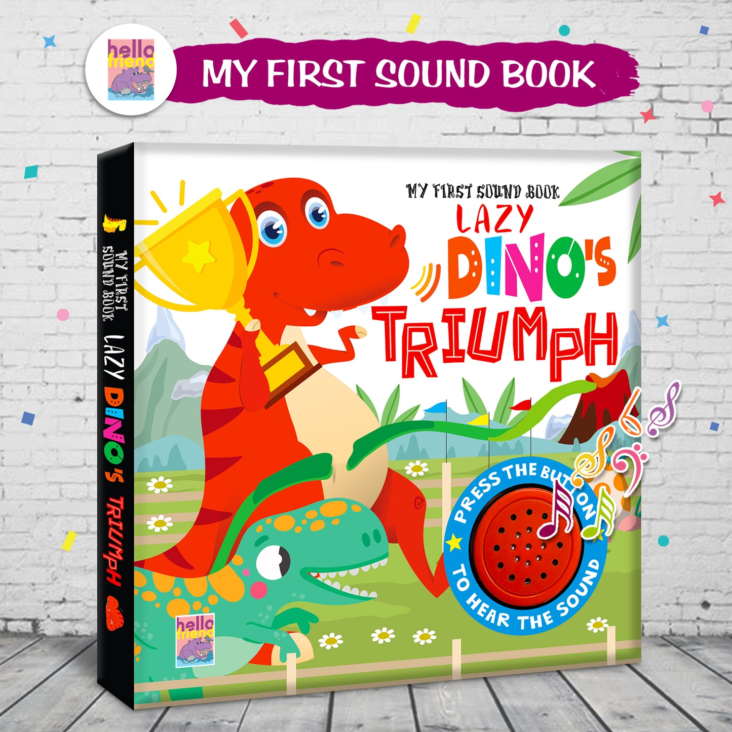 Lazy Dinosaur Trump Sound Book | Single Sound Board Book for Kids