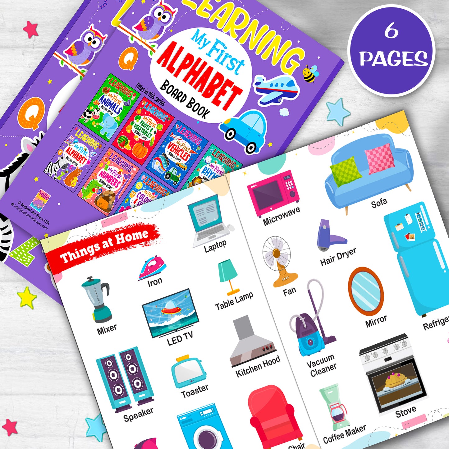 Learning My First Alphabets | Illustrated Board Book for Kids