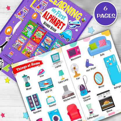 Learning My First Alphabets | Illustrated Board Book for Kids