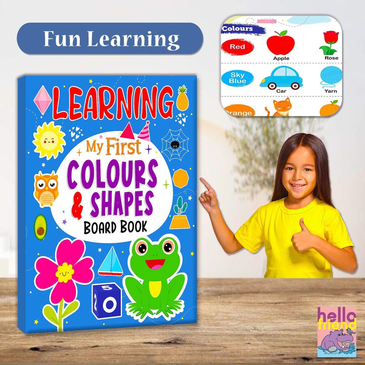 Learning My First Colours & Shapes | Illustrated Board Book for Kids