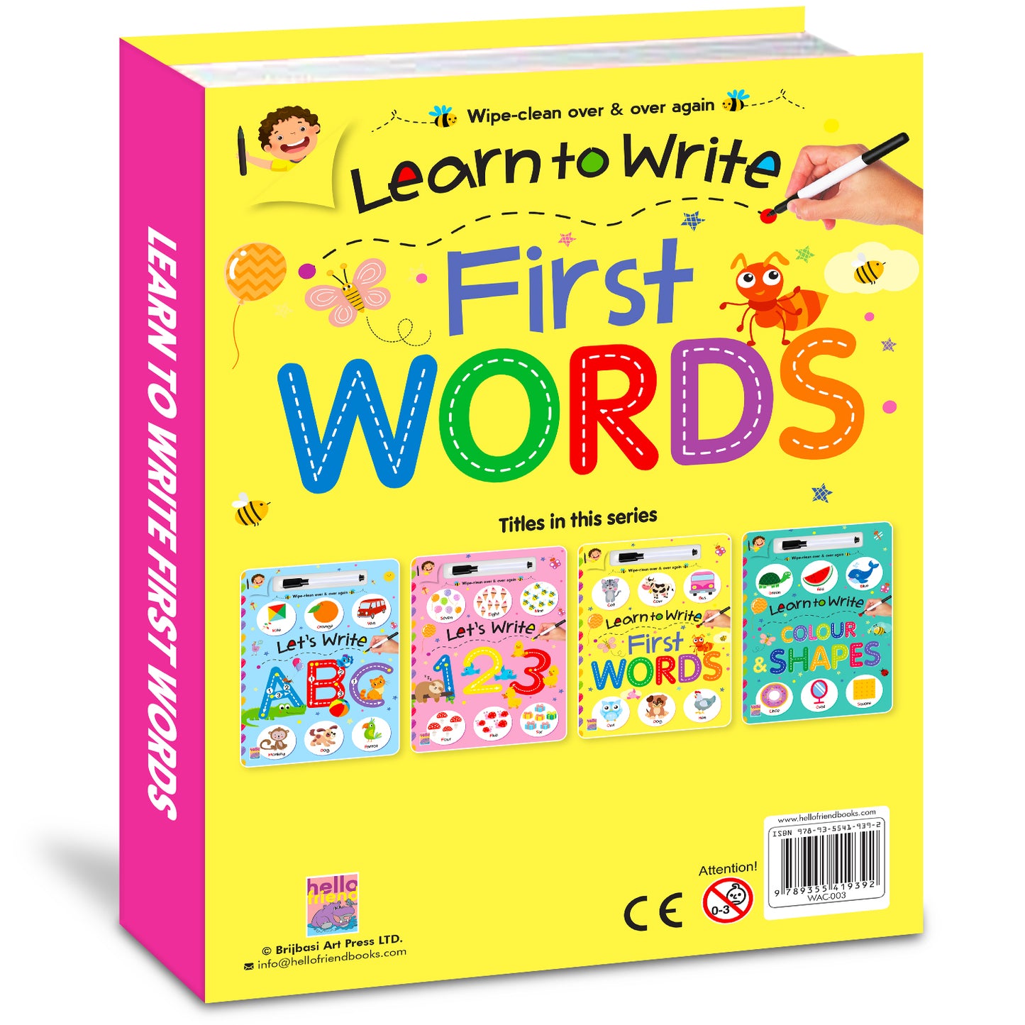 Learn to Write First Words | Wipe & Clean First Words Practice Book for Kids | Reusable Early Learning Activity Book