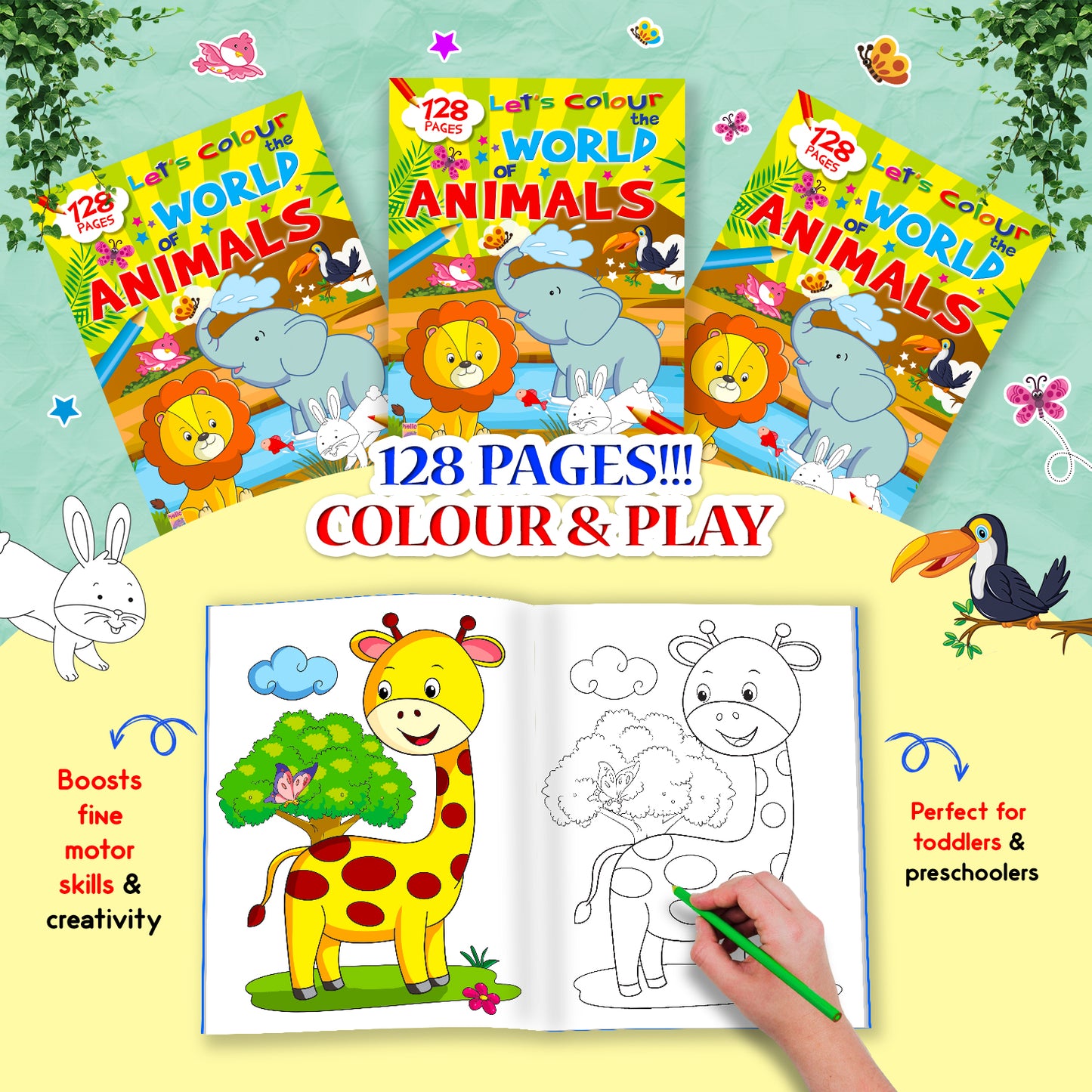 Let's Colour the World of Animals | Animal Coloring Book for Kids | Fun Wildlife Creative Activity Book