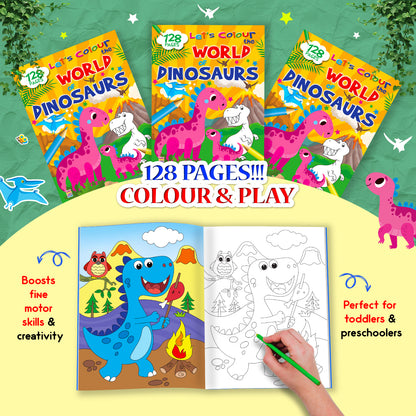 Let's Colour the World of Dinosaurs | Dinosaur Coloring Book for Kids | Fun Prehistoric Creative Activity Book
