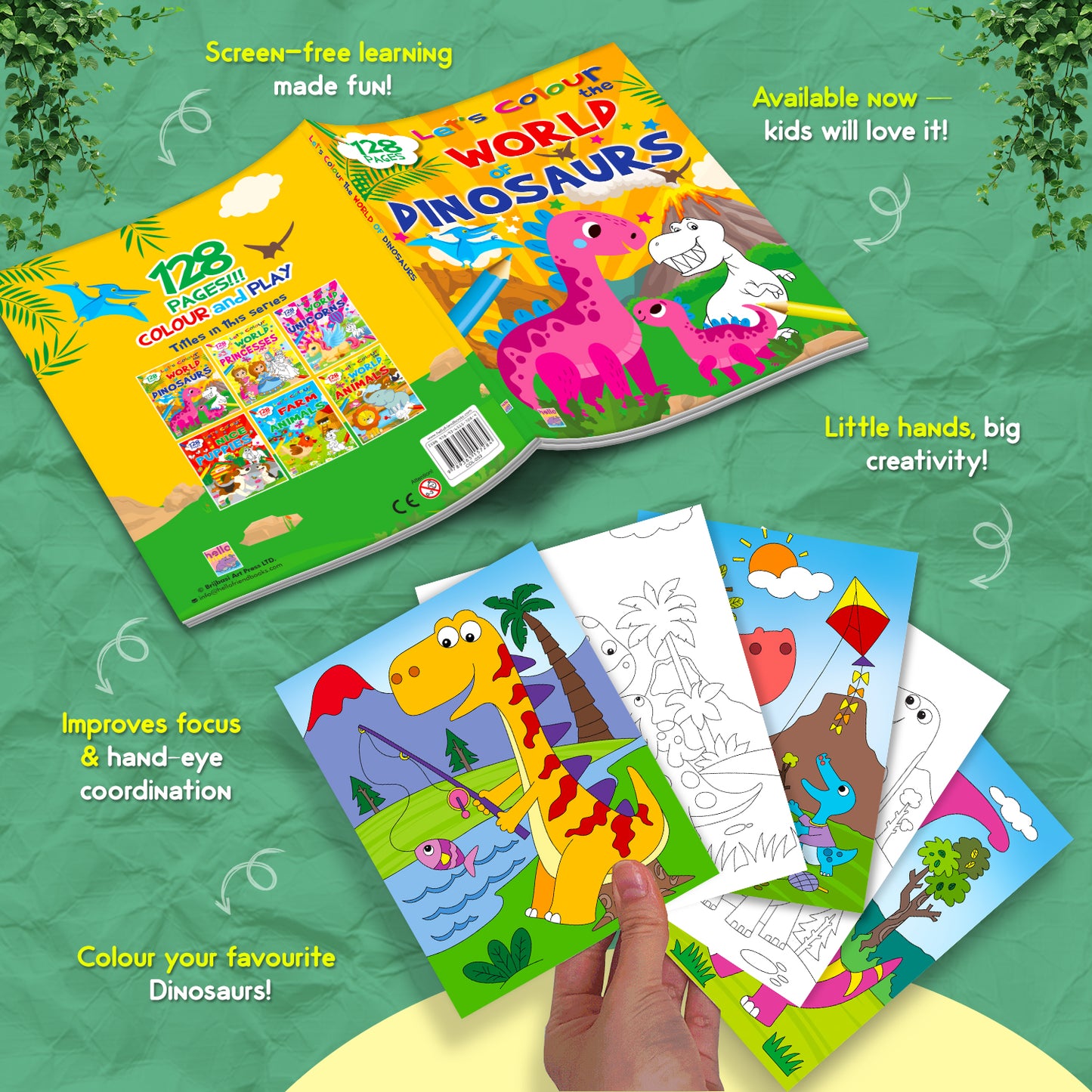 Let's Colour the World of Dinosaurs | Dinosaur Coloring Book for Kids | Fun Prehistoric Creative Activity Book