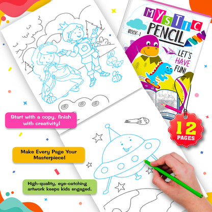 Let's Have Fun Mystic Pencil Book – 1 | Reusable Magic Water Coloring Activity Book for Kids