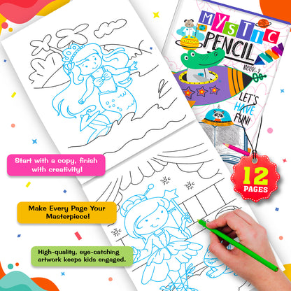 Let's Have Fun Mystic Pencil Book – 2 | Reusable Magic Water Coloring Activity Book for Kids