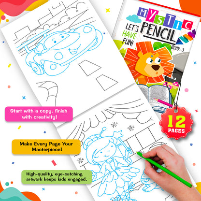 Let's Have Fun Mystic Pencil Book – 3 | Reusable Magic Water Coloring Activity Book for Kids