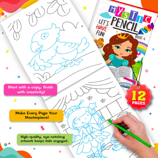 Let's Have Fun Mystic Pencil Book – 4 | Reusable Magic Water Coloring Activity Book for Kids