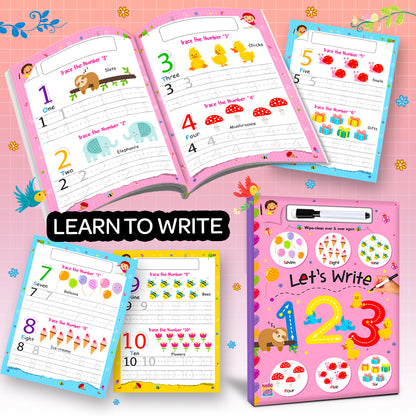 Learn to Write 123 | Wipe & Clean Number Writing Book for Kids | Reusable Early Learning Activity Book