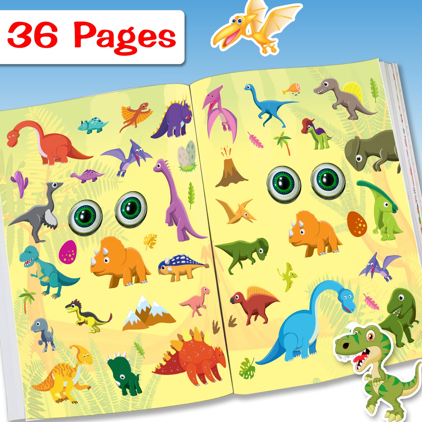 Let's Explore Dinos Land! | 3D Moving Eyes Board Book for Kids | Interactive Dinosaur Story Book with Moving Eyeballs