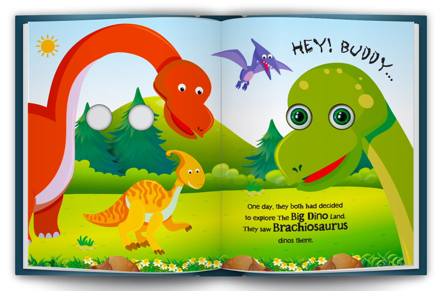 Let's Explore Dinos Land! | 3D Moving Eyes Board Book for Kids | Interactive Dinosaur Story Book with Moving Eyeballs