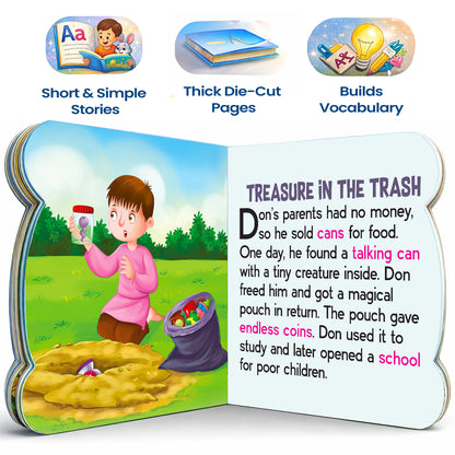 5-in-1 Magical Tales - Interior spread Treasure in the Trash story with features