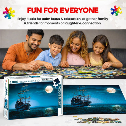 Moon Night Jigsaw Puzzle | 1000 Piece Educational Puzzle for Kids & Adults | Brain Boosting Puzzle Game