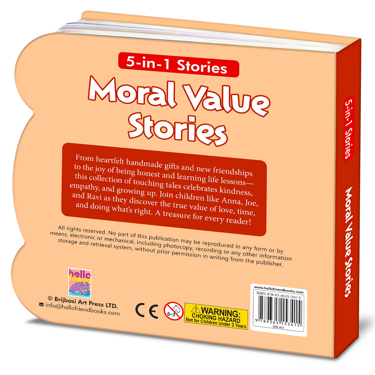 5-in-1 Moral Value Stories - Back cover with blurb and ISBN