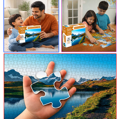 Mountain Lake Jigsaw Puzzle - Average Piece Size