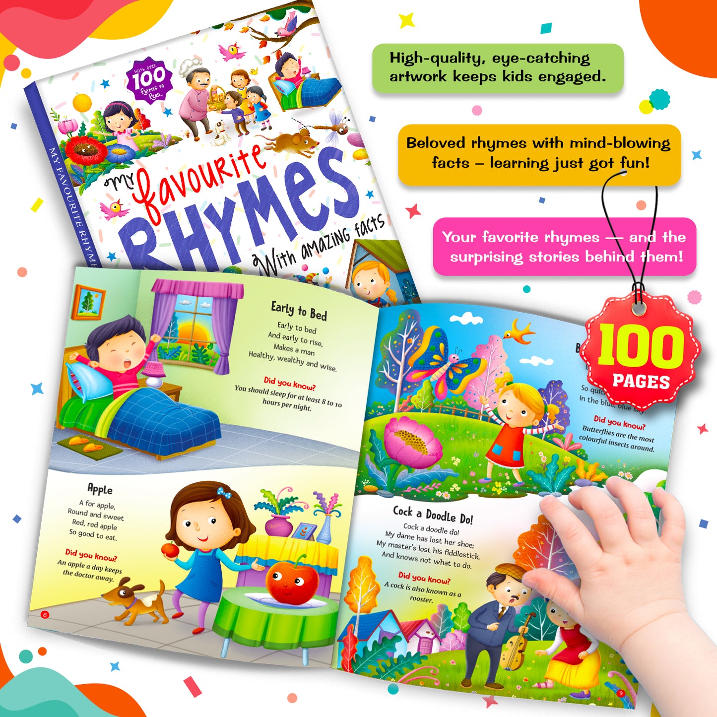 My Favourite Rhymes with Amazing Facts | Nursery Rhymes & Educational Facts Book for Kids | Hardcover