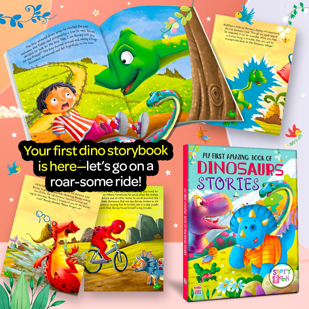 My First Amazing Book of Dinosaur Stories | Illustrated Story Book for Early Readers