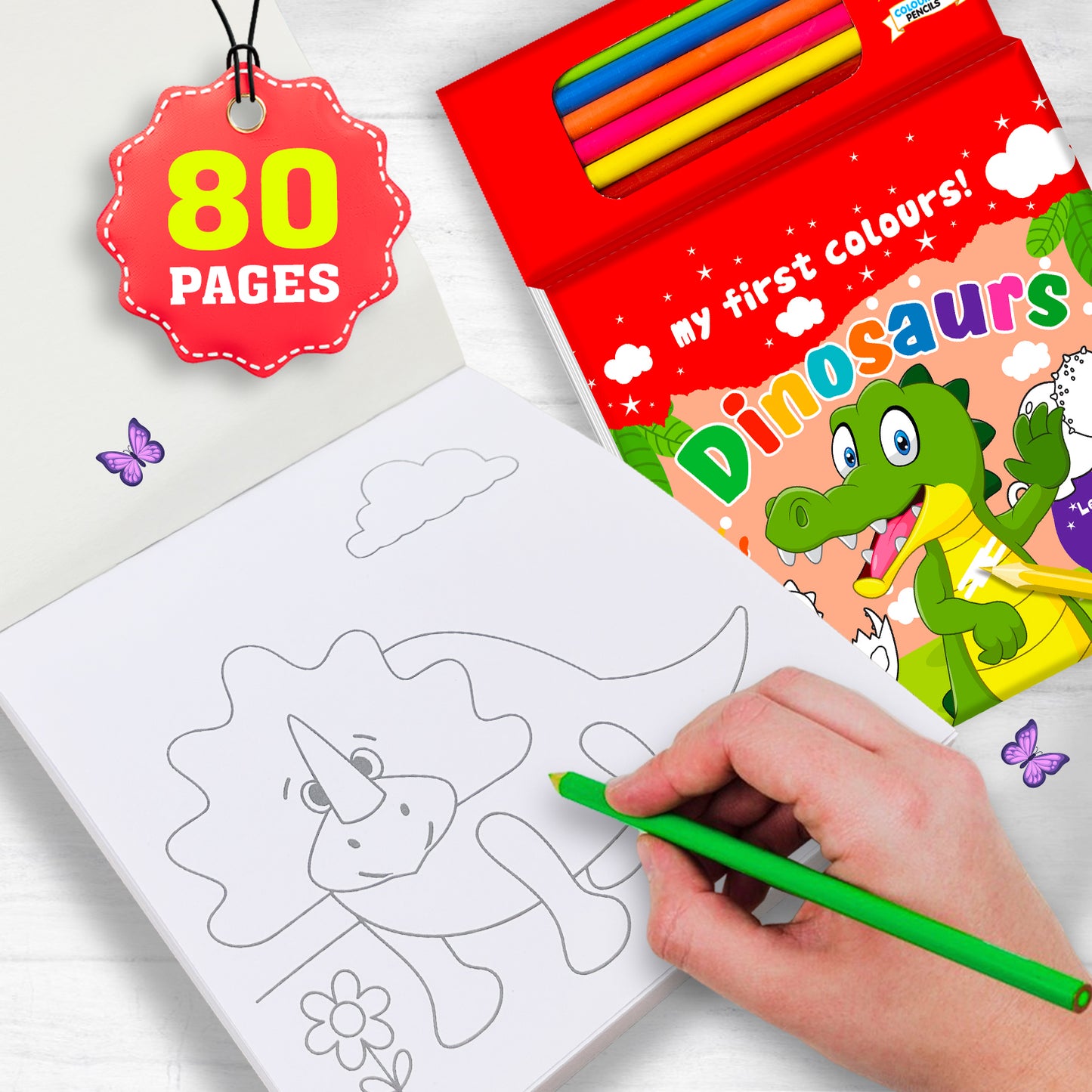 My First Colours! Dinosaurs | Big Picture Coloring Book for Kids | Fun Dinosaur Coloring Book for Early Learning
