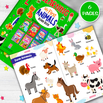 Learning My First Animals | Illustrated Board Book for Kids