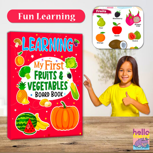 My First Fruits & Vegetables Board Book | Basic Learning Book for Toddlers | Early Learning Picture Book