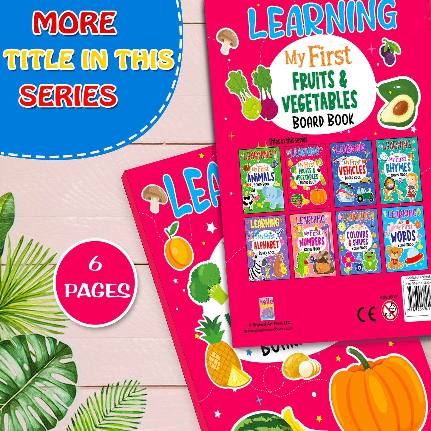 My First Fruits & Vegetables Board Book | Basic Learning Book for Toddlers | Early Learning Picture Book