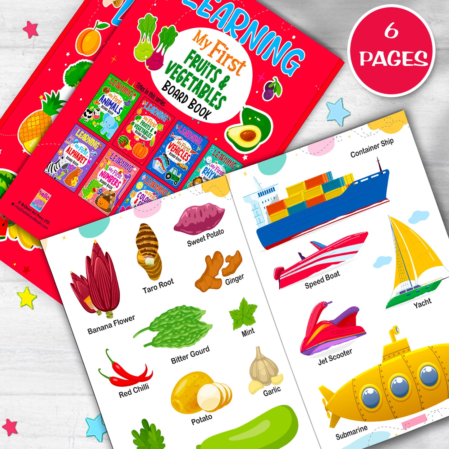 My First Fruits & Vegetables Board Book | Basic Learning Book for Toddlers | Early Learning Picture Book