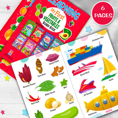 My First Fruits & Vegetables Board Book | Basic Learning Book for Toddlers | Early Learning Picture Book