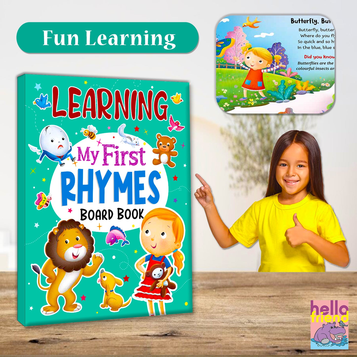 Learning My First Rhymes | Illustrated Board Book for Kids