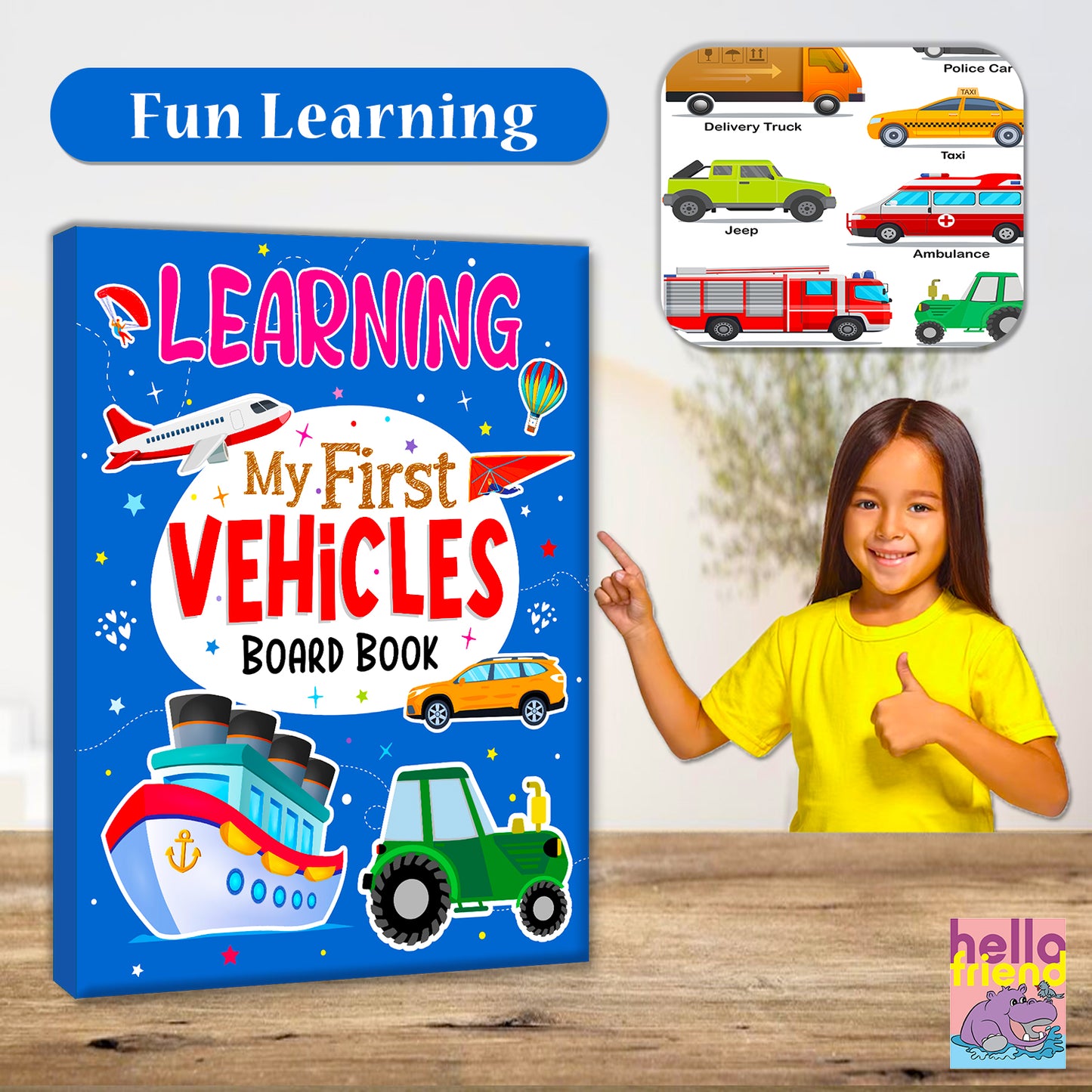 My First Vehicles Board Book | Basic Learning Book for Toddlers | Early Learning Picture Book