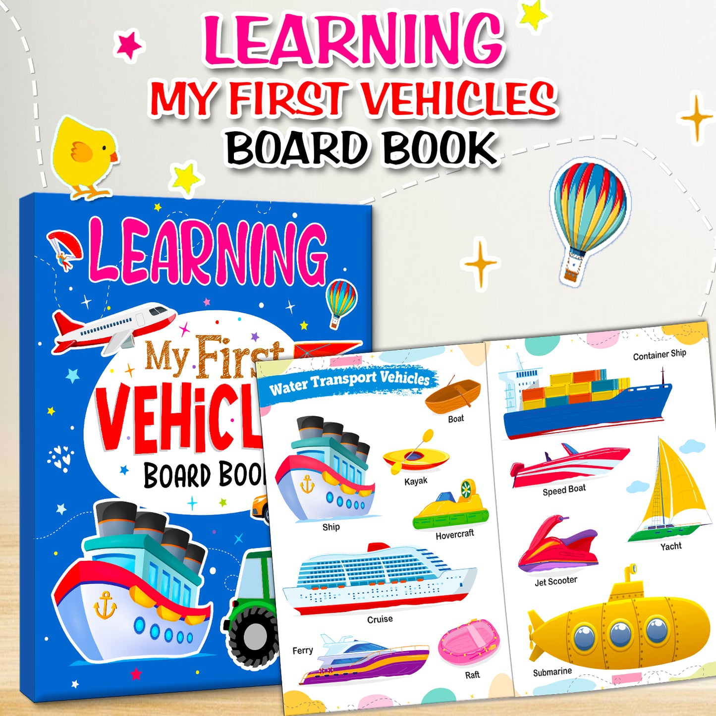 My First Vehicles Board Book | Basic Learning Book for Toddlers | Early Learning Picture Book