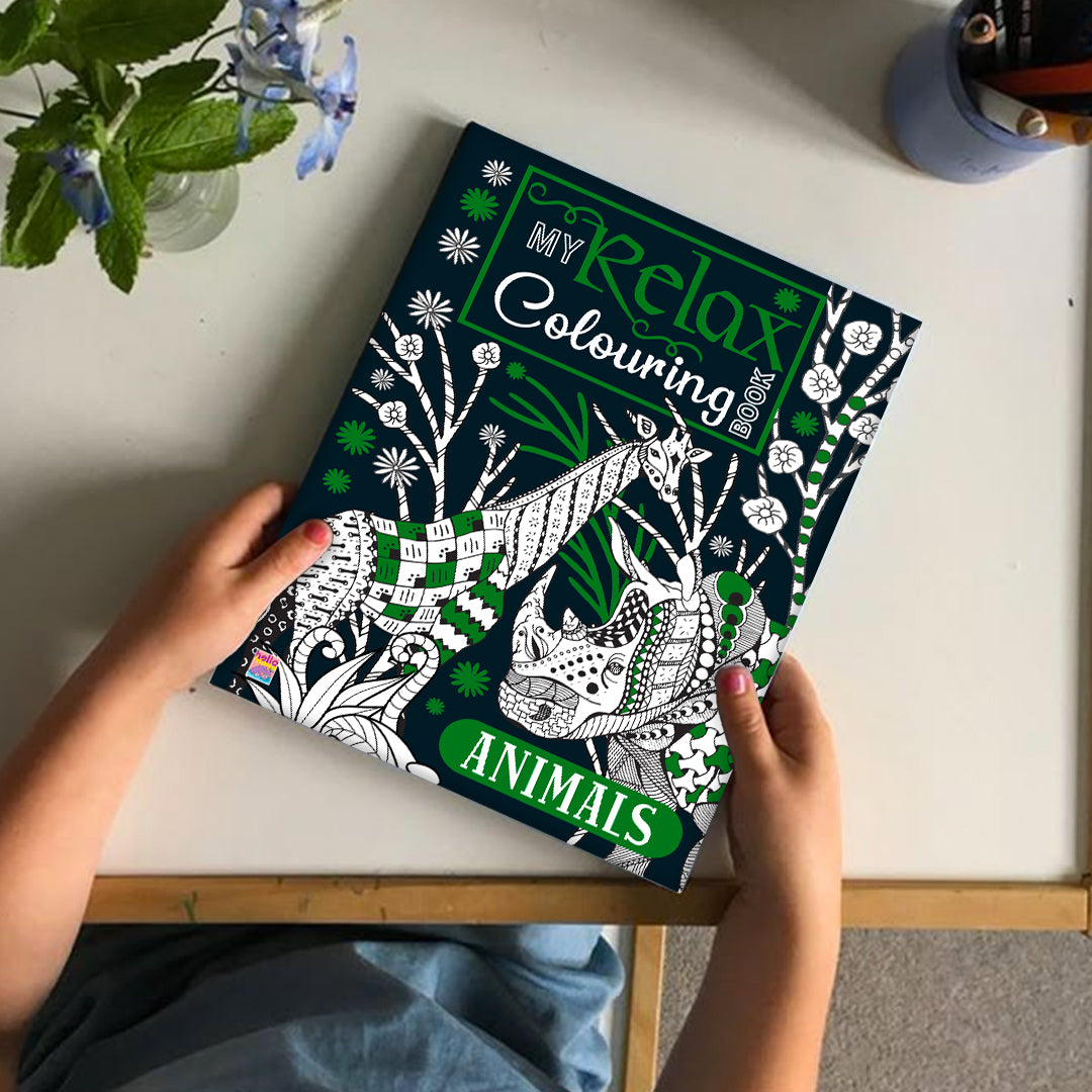 My Relax Colouring Book – Animals | Stress Relief Coloring Book for Kids | Animal-Themed Creative Activity Book