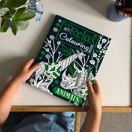 My Relax Colouring Book – Animals | Stress Relief Coloring Book for Kids | Animal-Themed Creative Activity Book
