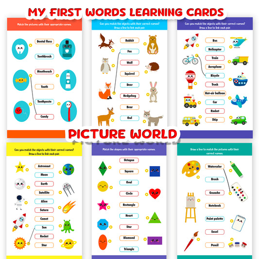 My First Words Learning Cards – Picture World | Educational Flash Cards for Kids | Early Learning Vocabulary Cards