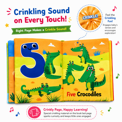 Fun With Numbers Cloth Book - Crinkling sound feature