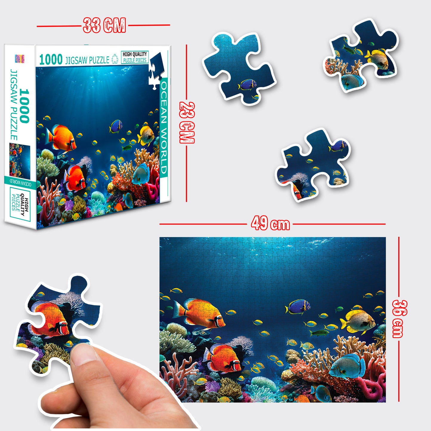 Ocean World Jigsaw Puzzle - Completed puzzle 49x36cm