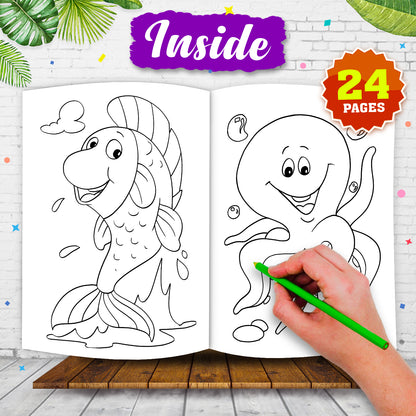 Colouring Fun Ocean Animals - Coloring Activity Book for Creative Kids