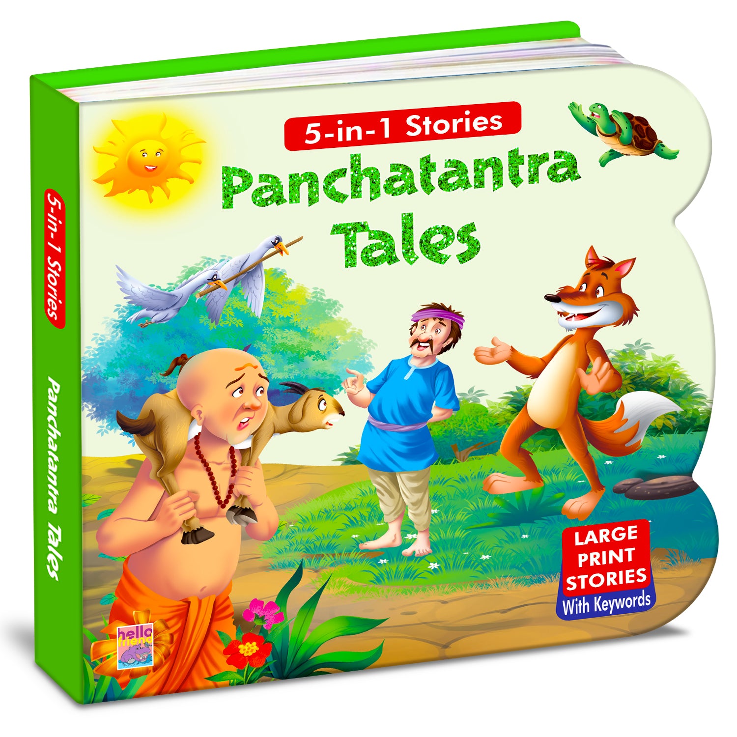 5-in-1 Panchatantra Tales - Front cover 3D view shaped board book