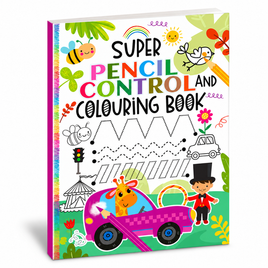 Super Pencil Control and Colouring Book | Pencil Tracing & Coloring Activity Book for Kids | Early Learning Workbook