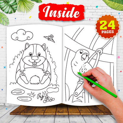 Fun Pet Animals Colouring Book | Coloring Activity Book for Kids Aged 6 to 8 Years