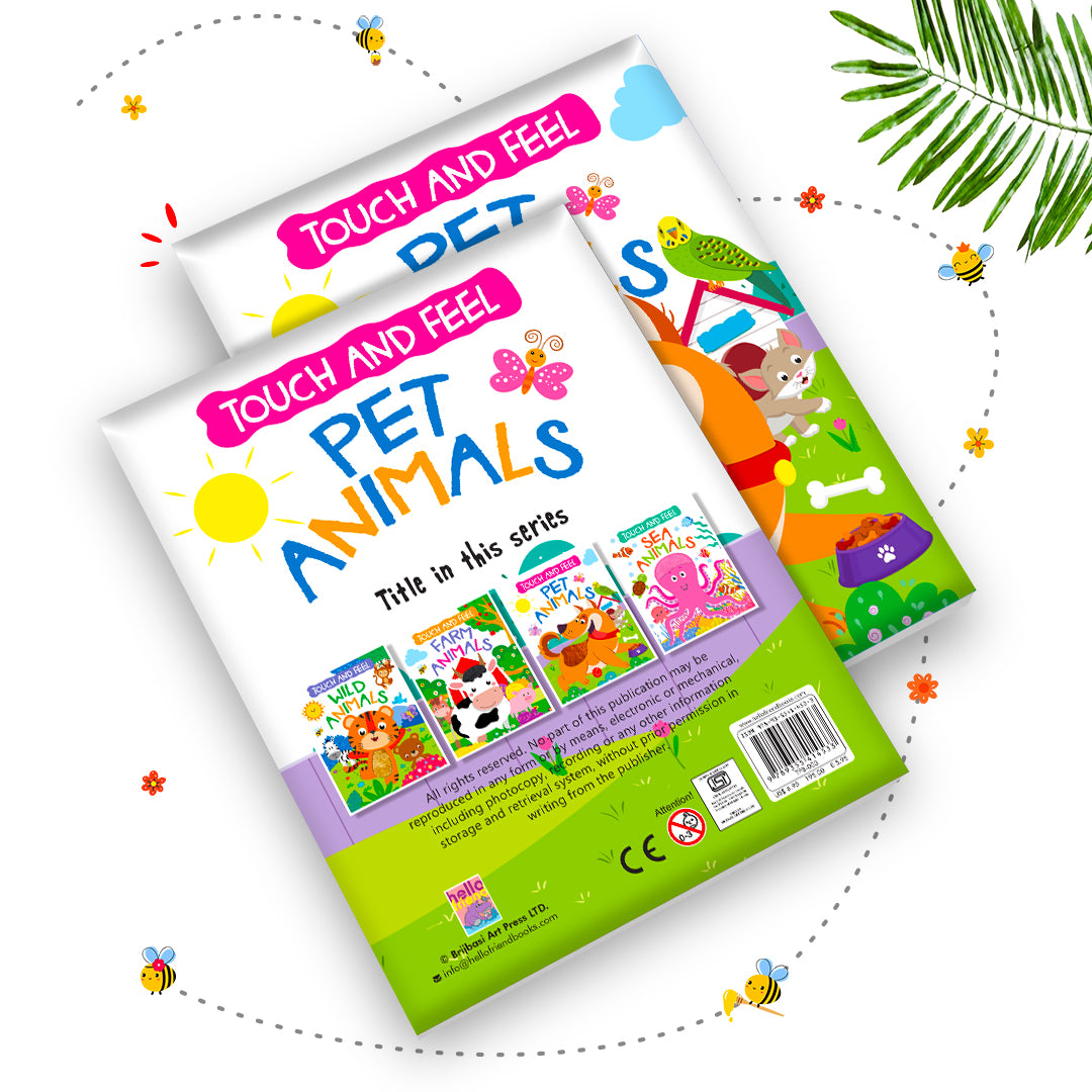 Touch and Feel Pet Animals Board Book - Touch, giggle and learn with every page - Hamster and Cat spreads with tactile textures