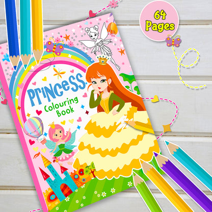 Princess Colouring Book Pink - Dimensions 21x28 cm