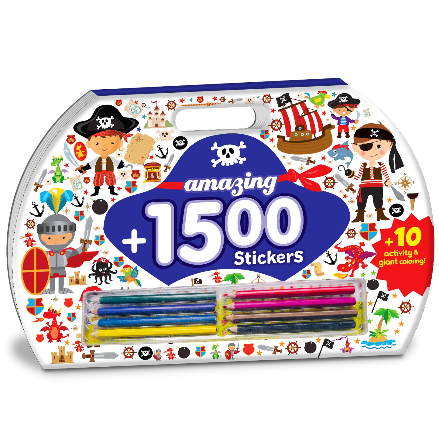 Amazing 1500+ Stickers & Activity – Pirates | Mega Sticker Activity Book for Kids | Creative Play & Fun Learning